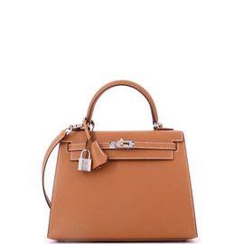 Pre-Owned Hermes Pre-Owned Hermes Kelly Handbag Brown Epsom with Electrum Hardware 25