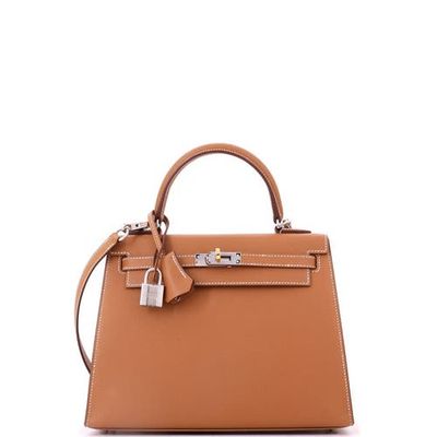 Pre-Owned Hermes Pre-Owned Hermes Kelly Handbag Brown Epsom with Electrum Hardware 25