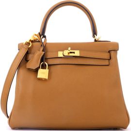 Pre-Owned Hermes Pre-Owned Hermes Kelly Handbag Brown Swift with Gold Hardware 25
