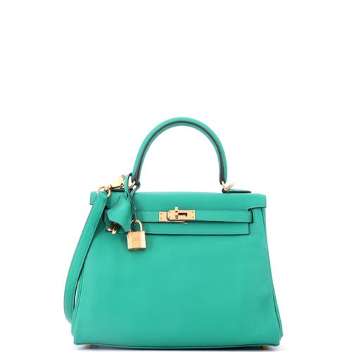 Pre-Owned Hermes Pre-Owned Hermes Kelly Handbag Green Swift with Gold Hardware 25