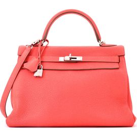 Pre-Owned Hermes Pre-Owned Hermes Kelly Handbag Pink Clemence with Palladium Hardware 32 