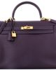 Pre-Owned Hermes Pre-Owned Hermes Kelly Handbag Purple Togo with Gold Hardware 35 - 1