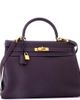 Pre-Owned Hermes Pre-Owned Hermes Kelly Handbag Purple Togo with Gold Hardware 35 - 2