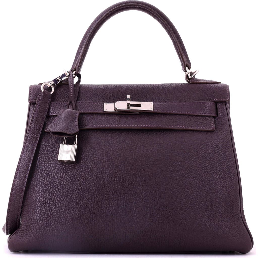 Pre-Owned Hermes Pre-Owned Hermes Kelly Handbag Purple Togo with Palladium Hardware 28