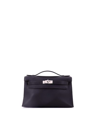 Pre-owned Hermes Pre-Owned HERMES Kelly Pochette Swift Mini Leather Top Handle Clutch