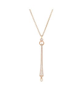 Pre-owned Hermes Pre-Owned HERMES Large Clou De Forge Pendant Necklace 18K Rose Gold and Diamonds, 16