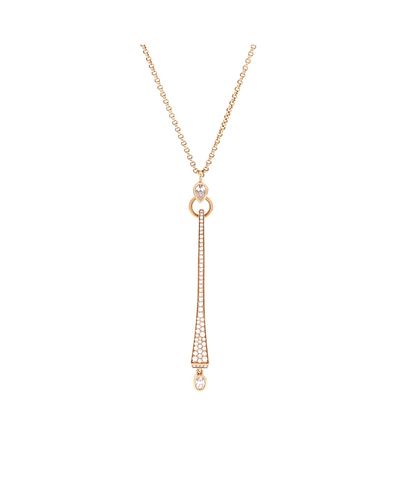 Pre-owned Hermes Pre-Owned HERMES Large Clou De Forge Pendant Necklace 18K Rose Gold and Diamonds, 16