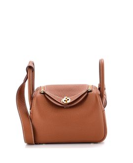 Pre-owned Hermes Pre-Owned HERMES Lindy Mini Clemence Leather Crossbody