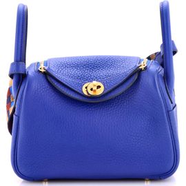 Pre-Owned Hermes Pre-Owned Hermes Lindy Quadrille Bag Clemence with Canvas Mini