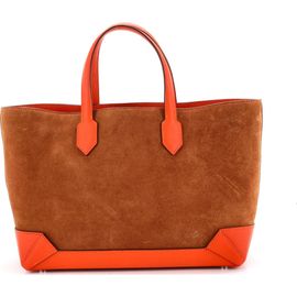 Pre-Owned Hermes Pre-Owned Hermes Maxibox Cabas Doblis Suede with Epsom 30