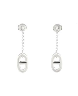 Pre-owned Hermes Pre-Owned HERMES Medium Farandole Drop Earrings Sterling Silver