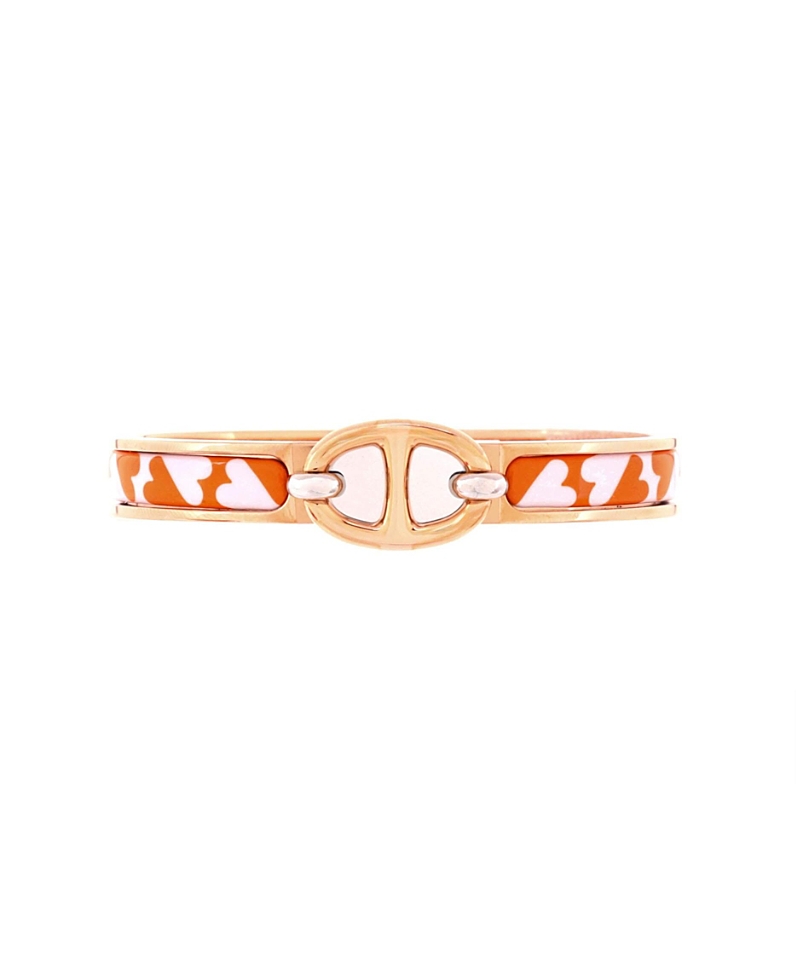 Pre-Owned Hermes Pre-Owned Hermes Mini Clic Chaine d'Ancre Bracelet Metal and Printed Enamel