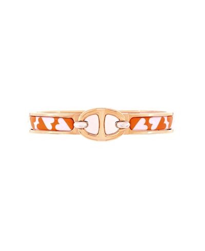 Pre-Owned Hermes Pre-Owned Hermes Mini Clic Chaine d'Ancre Bracelet Metal and Printed Enamel