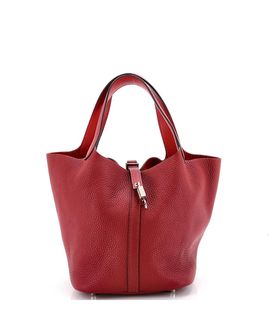 Pre-owned Hermes Pre-Owned HERMES Mini Eclat Picotin Lock Clemence Leather Top Handle Bag