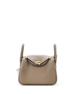 Pre-owned Hermes Pre-Owned HERMES Mini Lindy Clemence Leather Satchel