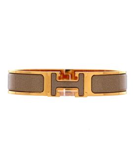 Pre-owned Hermes Pre-Owned HERMES Narrow Clic Clac H Bracelet Glitter Enamel