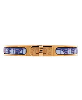 Pre-owned Hermes Pre-Owned HERMES Narrow Mini Clic Kelly Bracelet Metal and Printed Enamel