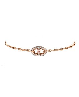 Pre-owned Hermes Pre-Owned HERMES New Farandole Bracelet 18K Rose Gold with Diamonds