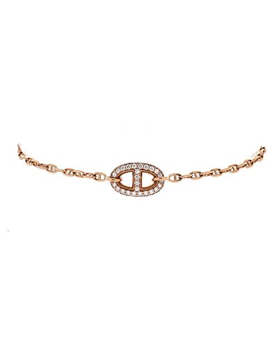 Pre-owned Hermes Pre-Owned HERMES New Farandole Bracelet 18K Rose Gold with Diamonds