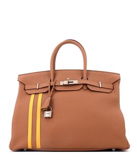 Pre-owned Hermes Pre-Owned HERMES Officier 35 Handbag Limited Edition Togo with Swift