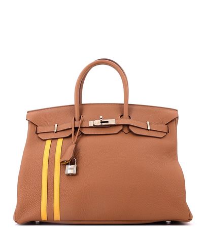 Pre-owned Hermes Pre-Owned HERMES Officier 35 Handbag Limited Edition Togo with Swift