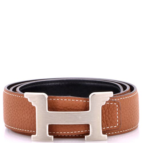 Pre-Owned Hermes Pre-Owned Hermes Pegase H Reversible Belt Leather Medium