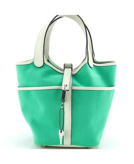 Pre-owned Hermes Pre-Owned HERMES Picotin Canvas & Leather Top Handle Bag