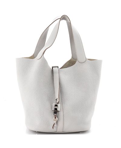 Pre-owned Hermes Pre-Owned HERMES Picotin Lock Clemence Leather Bucket Bag
