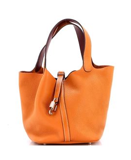 Pre-owned Hermes Pre-Owned HERMES Picotin Lock Mini Clemence Top Handle Bag