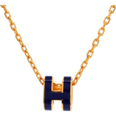 Pre-Owned Hermes Pre-Owned Hermes Pop H Pendant Chain Necklace Metal and Enamel Mini