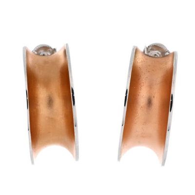 Pre-Owned Hermes Pre-Owned Hermes Reponse Earrings Sterling Silver and Vermeil Very Large
