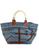 Pre-owned Hermes Pre-Owned HERMES Sac Steeple Tote Printed Toile with Wood - 1
