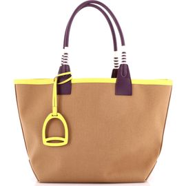 Pre-Owned Hermes Pre-Owned Hermes Sac Steeple Tote Toile with Leather 28