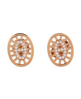 Pre-owned Hermes Pre-Owned HERMES Small Chaine D'Ancre Divine Stud Earrings 18K Rose Gold with Diamonds