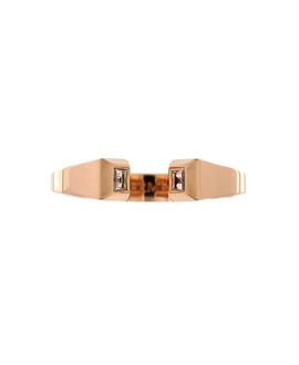 Pre-owned Hermes Pre-Owned HERMES Small Clou de Forge Ring 18K Rose Gold with Diamonds