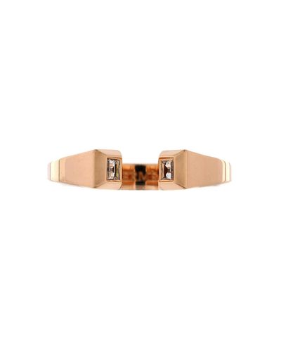 Pre-owned Hermes Pre-Owned HERMES Small Clou de Forge Ring 18K Rose Gold with Diamonds