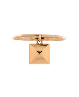 Pre-owned Hermes Pre-Owned HERMES Small Clou d'H Charm Ring 18K Rose Gold