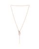 Pre-owned Hermes Pre-Owned HERMES Small Ever Chaine d'Ancre Lariat Necklace 18K Rose Gold with Diamonds - 2