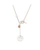 Pre-owned Hermes Pre-Owned HERMES Small Ex-Libris Long Necklace Sterling Silver with 18K Rose Gold, 16 - 1