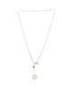Pre-owned Hermes Pre-Owned HERMES Small Ex-Libris Long Necklace Sterling Silver with 18K Rose Gold, 16 - 3
