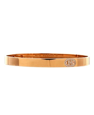 Pre-owned Hermes Pre-Owned HERMES Small H d'Ancre Bracelet 18K Rose Gold with Diamonds