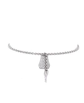 Pre-owned Hermes Pre-Owned HERMES Small Kelly Clochette Chain Bracelet 18K White Gold with Pave Diamonds