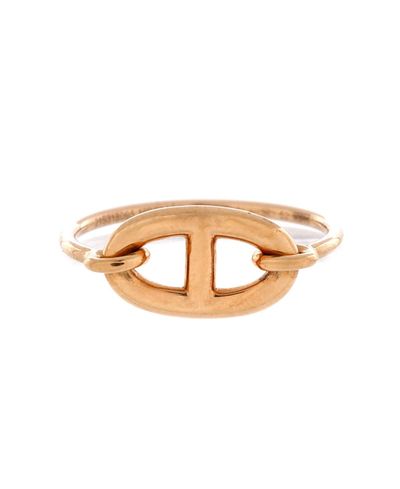 Pre-owned Hermes Pre-Owned HERMES Small Ronde Ring 18K Rose Gold