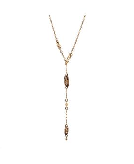 Pre-owned Hermes Pre-Owned HERMES Small Sur Mer Necklace Lacquered Metal with Buffalo Horn, 22