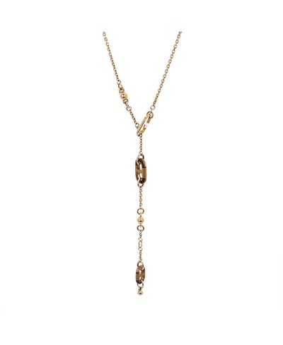 Pre-owned Hermes Pre-Owned HERMES Small Sur Mer Necklace Lacquered Metal with Buffalo Horn, 22