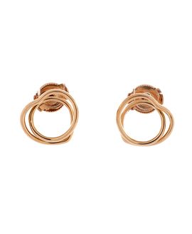 Pre-owned Hermes Pre-Owned HERMES Tpm Vertige Coeur Stud Earrings 18K Rose Gold