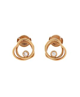 Pre-owned Hermes Pre-Owned HERMES Tpm Vertige Coeur Stud Earrings 18K Rose Gold with Diamond