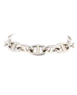 Pre-owned Hermes Pre-Owned HERMES Very Large Chaine d'Ancre Bracelet Sterling Silver