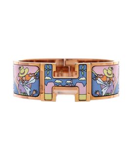 Pre-owned Hermes Pre-Owned HERMES Wide Clic H Bracelet Printed Enamel