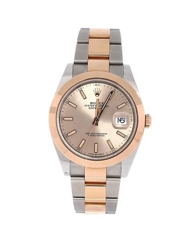 Pre-owned Rolex Pre-Owned Rolex Oyster Perpetual Datejust Automatic Watch in Stainless Steel and Rose Gold 41mm